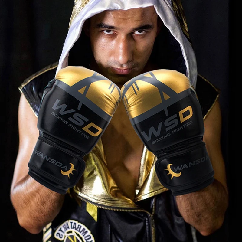 

Adult Boxing Gloves PU Leather Mittens Mitts Unisex Women Men Hand Protector Sport Fitness Gym Sportswear Accessories