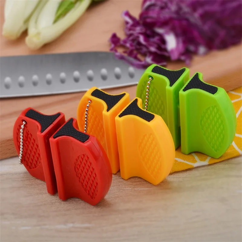 

Portable Mini kitchen Knife Sharpener Kitchen Tools Accessories Creative Butterfly Type Two-stage Camping Pocket Knife Sharpener