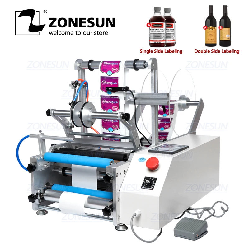 ZONESUN XLT801 машина для упаковки пищевых продуктов автоматическая пластиковая Жестяная Банка круглая стеклянная бутылка двухсторонняя Этикетировочная машина наклейка этикетка