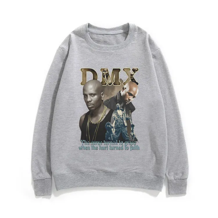 

Like Classic Hip Hop Rapper Dmx Print Sweatshirt Super Cool Dark Man X Pattern Pullover Men Women Fashion Loose Sweatshirts Tops