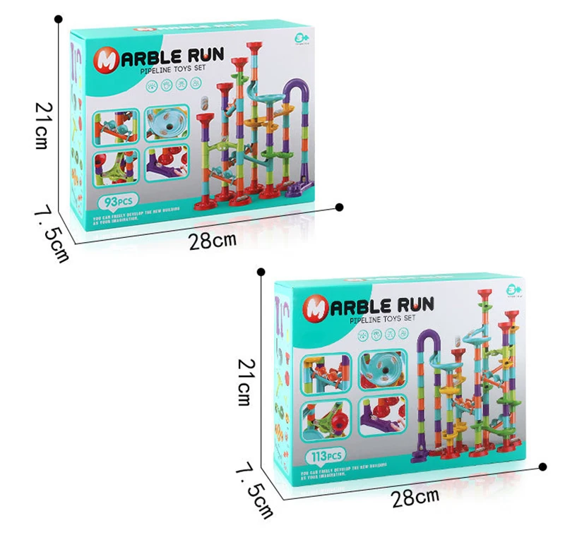 

Marble Race Run Block Big Size Compatible Duploed Building Blocks Plastic Funnel Slide DIY Assembly Bricks Toys For Children