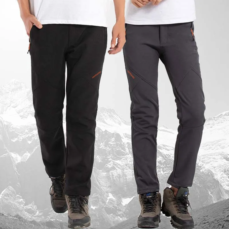 

Уличные флисовые брюки с мягкой оболочкой, мужские зимние ветрозащитные водонепроницаемые эластичные брюки для походов, альпинизма, трекк...