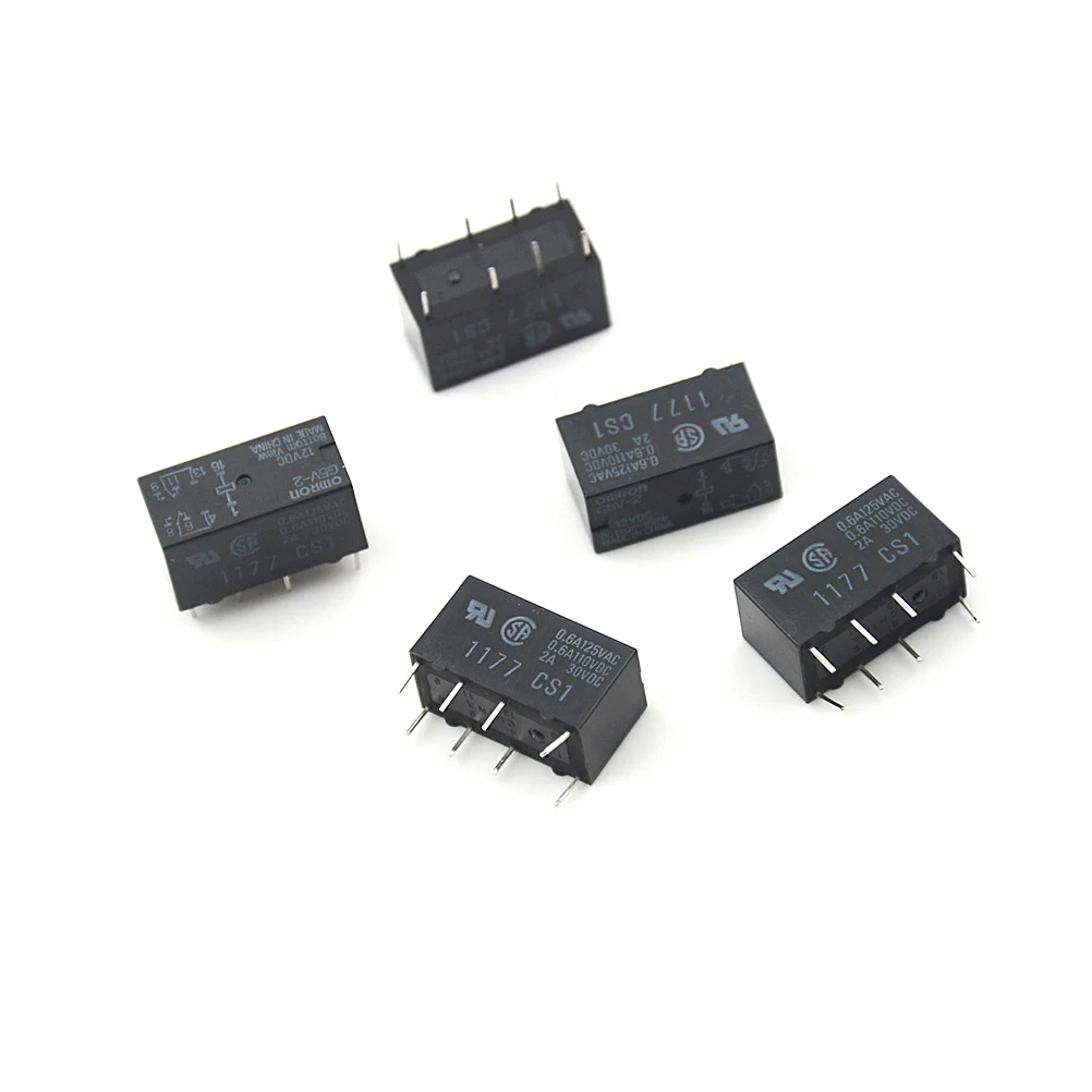 5 шт./лот черный G5V-2 DC 12V 2A цвет DPDT 8Pin PCB Mount недорогое реле сигнала | Обустройство