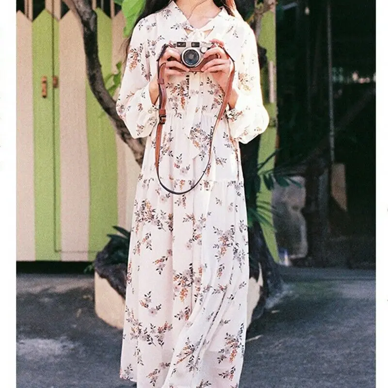 Элегантное цветочное кружевное платье для женщин летнее богемное в Корейском