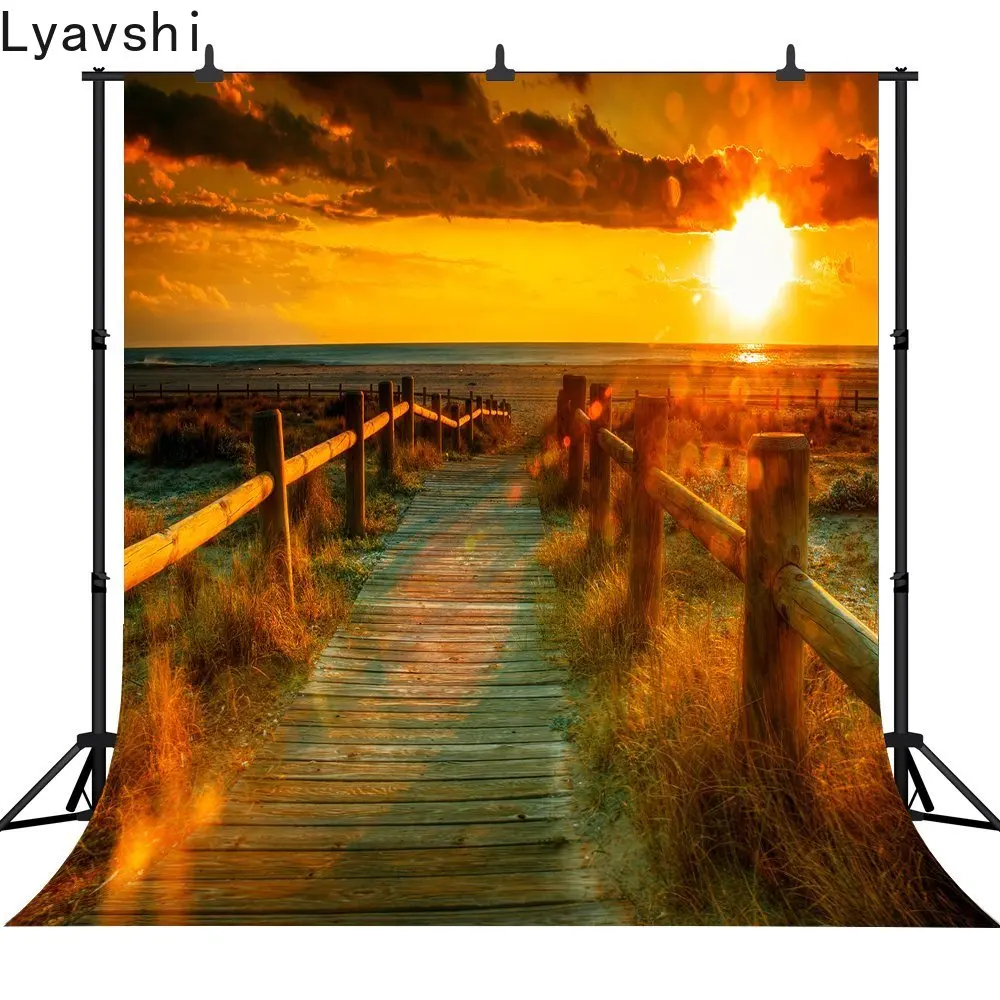 

Lyavshi Dusk Sunset Jetty Road Sea Landscape фоны для фотосъемки Виниловый фон для фотостудии