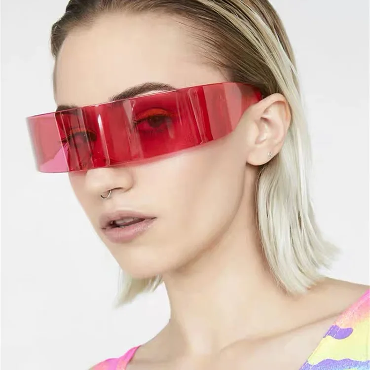 

New Cool Futuristic Technology Sense Sunglasses Bungee Hip Hop Street Sunglasses Rectangle Personality Party Ladies Men Glasses