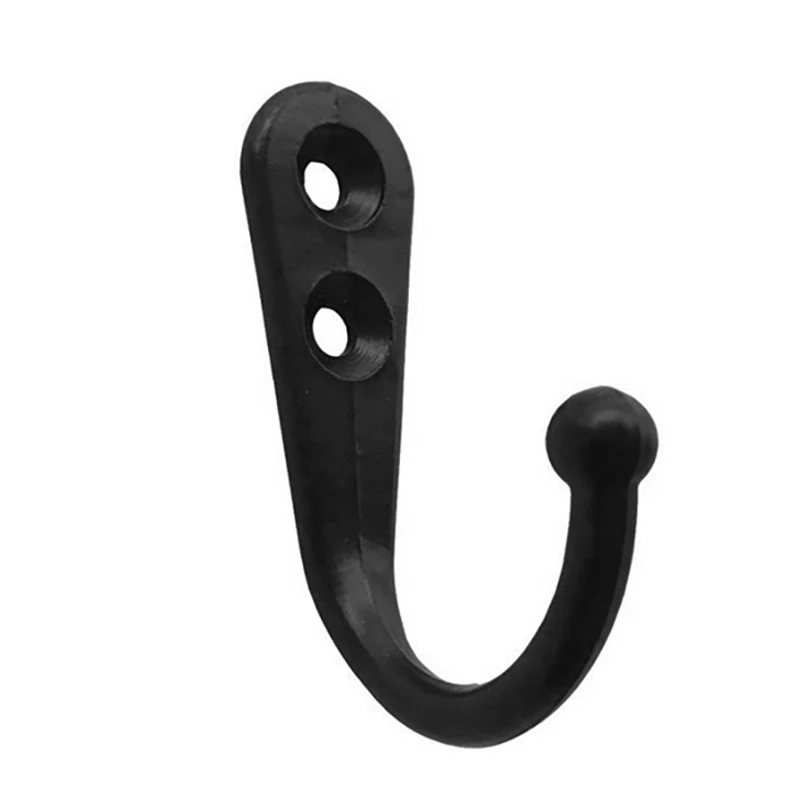 

Coat Hook Wall Hook Black Bedroom Bathroom Coat Hook Kitchen Office Wall Hook (A Set of 10 with 20 Screws)