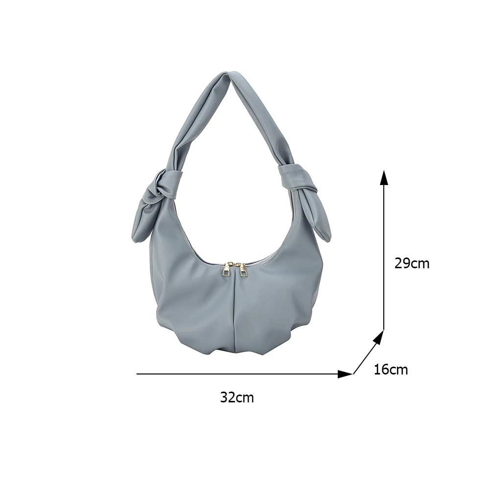 

Solid Color Underarm Bag PU Leather Small Shopper Shoulder Bags 2021 Women's Brand Luxury Fashion Lady Party Purses and Handbags
