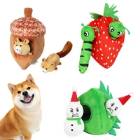 snowmans strawberry squirrel sounding dog toy pet sounding paper toy hide and seek food pet fun game toy pet toy