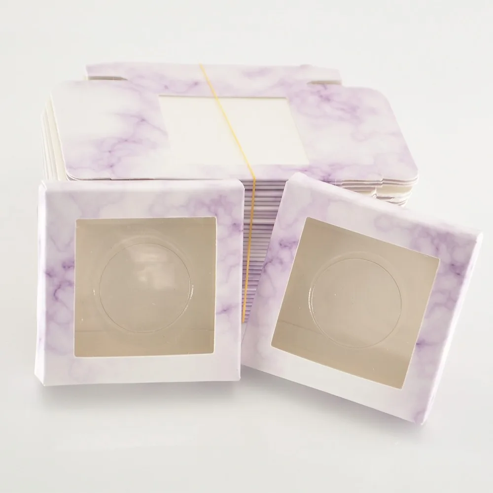 

wholesale 50/100pcs paper false eyelash packaging box lash Red Glitter boxes packaging custom logo faux cils eyelashes case
