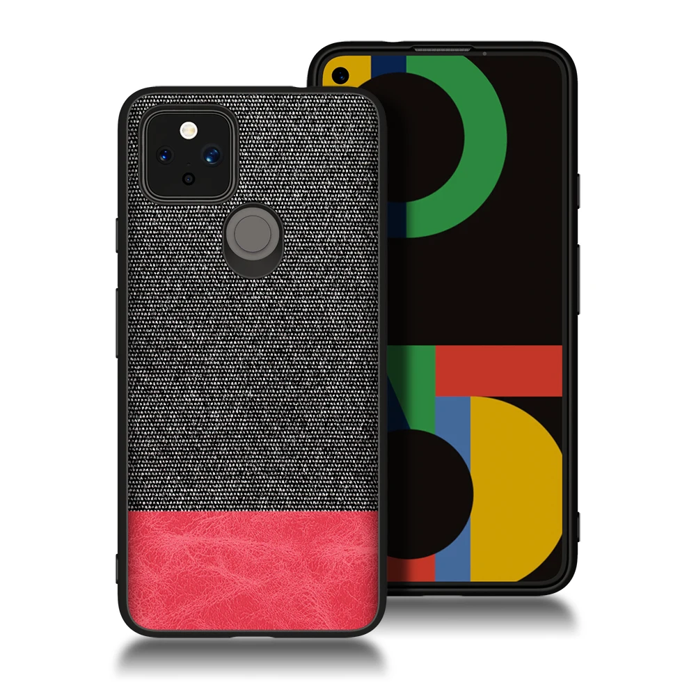 Soft Fabric PU Cloth Color Contrast Back Cover For Google Pixel 4a 5 5A 6 6A 6 Pro Case 5G 4 4XL Antiskid Case For Pixel 6 Coque