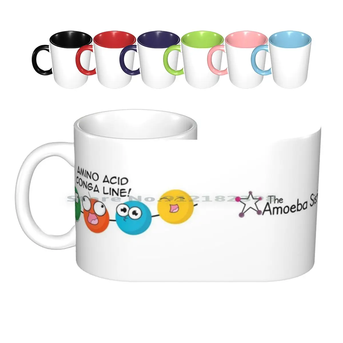 

Amino Acid Conga Line Ceramic Mugs Coffee Cups Milk Tea Mug Biology Science Amoebasisters Amoeba Sisters Protein Synthesis