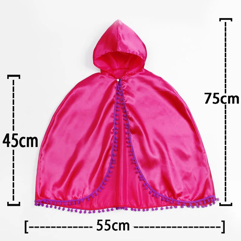 CL01-Fuschia Костюм принцессы; накидка; Красная Шапочка на Хэллоуин; накидка Анны; плащ принцессы для костюмированной вечеринки - Цвет: CL01-Fuschia