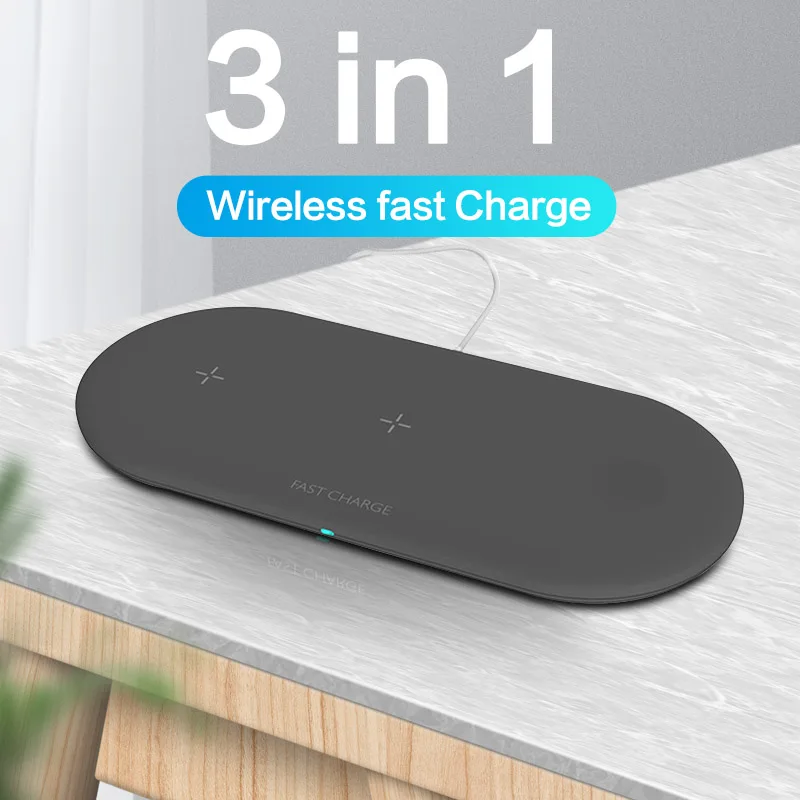 Беспроводное зарядное устройство 3 в 1 10 Вт для AirPods iPhone 11 Pro Samsung S10 S9 S8 быстрая