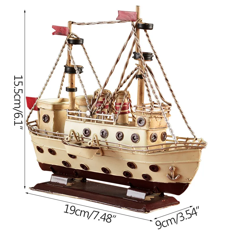 

Retro Nostalgic Ship Model Creative Home Decoration Furnishings Living Room Office Wine Cabinet Decoration Ornament Sailing Boat