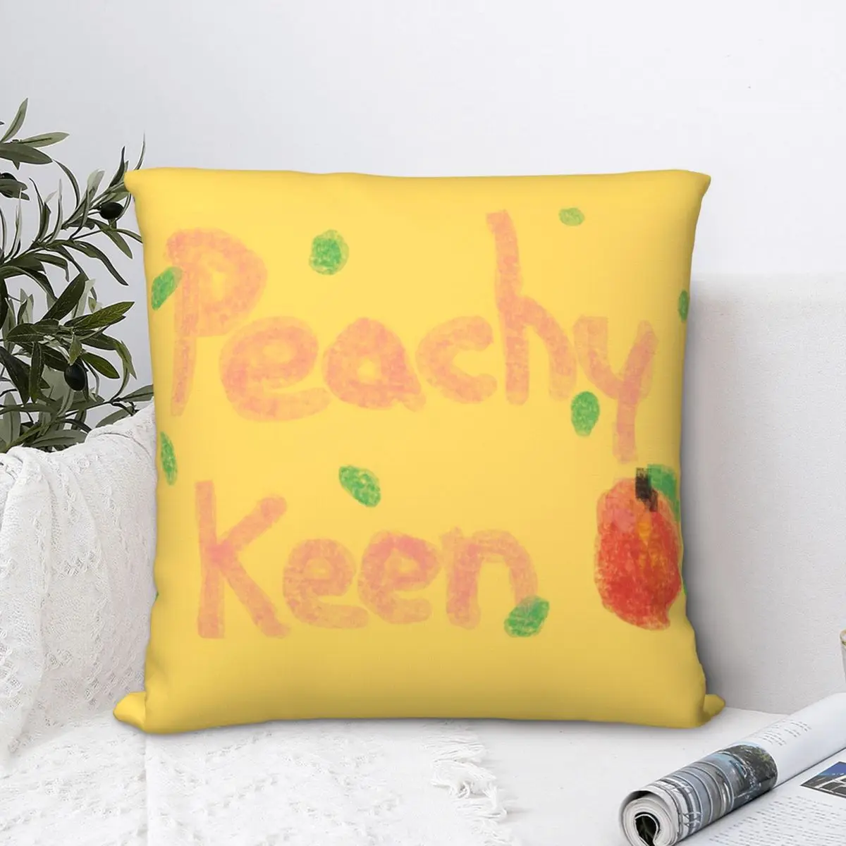 

Peachy Keen 2 Square Pillowcase Cushion Cover Creative Zip Home Decorative Throw Pillow Case Car Nordic 45*45cm