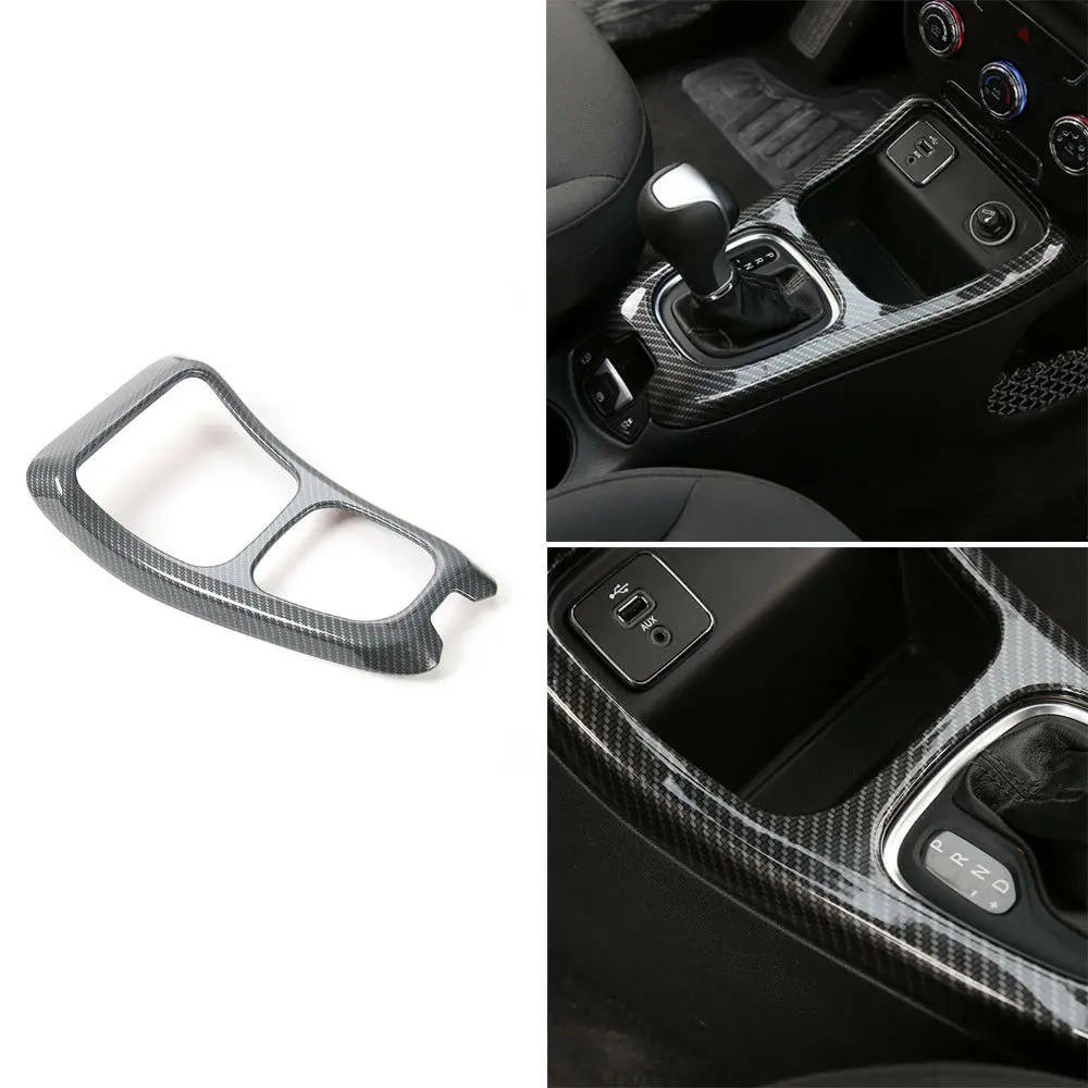 

Carbon Fiber Car Interior Gear Shift Panel Frame Trim Cover for Jeep Compass 2011+