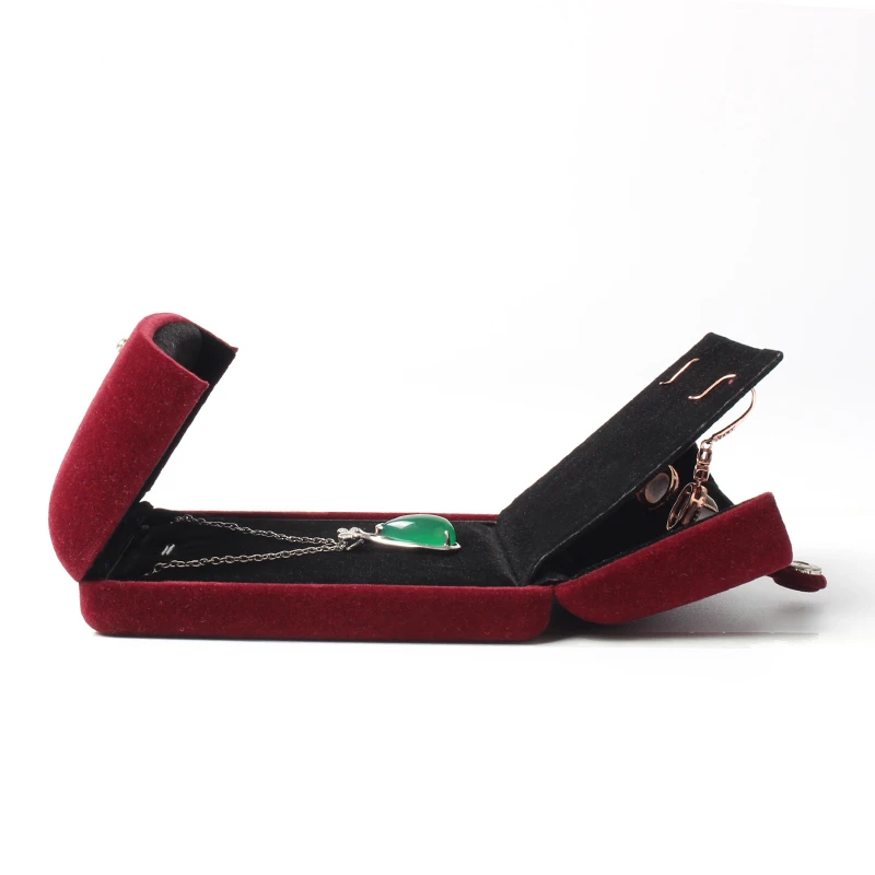 Новая красная подвеска кольцо коробка для ювелирных изделий встроенный бархат