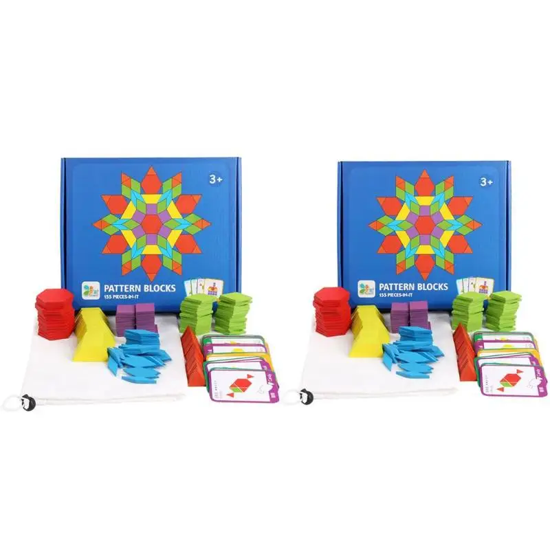 155pcs/set Wooden Block Set Montessori Wooden Jigsaw Board Set Colorful Baby Educational Toys for Children Developing Toy Gift