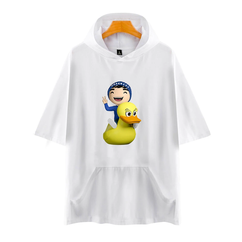 

WAWNI Quackity Short-Sleeved Hooded Sweatshirt Loose Volleyball Harajuku Fashion Polyester Plus Cotton Hoodie Cosplay 2021