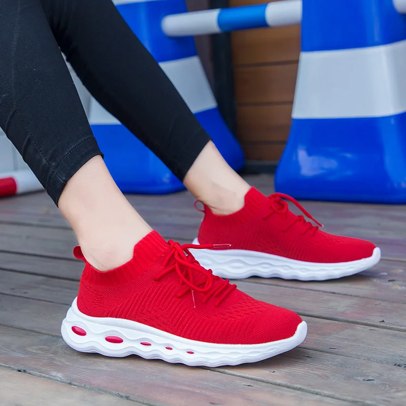 

New Sneakers for Female Sport Mesh Light Shoes for Women 2021 Vulcanize Shoes Sneakers Women Shoes Ladies Lace-up Solid Color