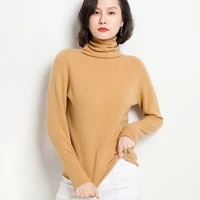 pure wool sweater womens clothing 21 autumn winter fashion pullover loose high collar simple knitted bottoming shirt inside top