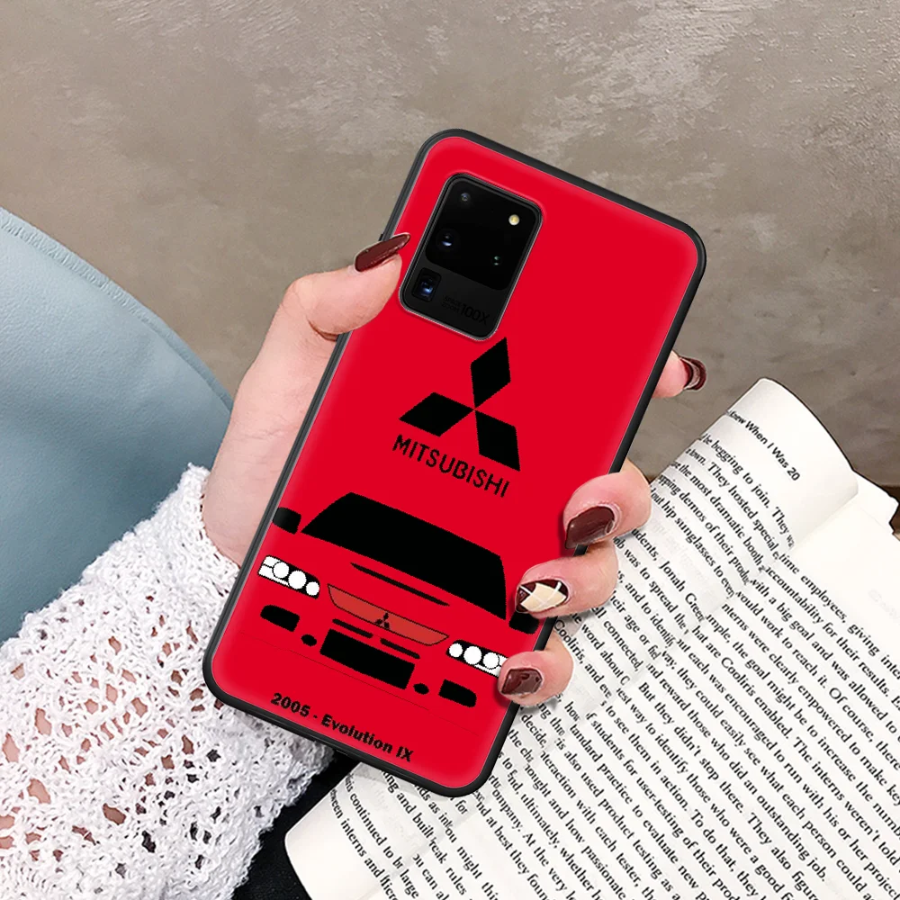 

evo Mitsubishi Car Phone Case For Samsung Galaxy Note S 8 9 10 20 Plus E Lite Uitra black Etui Fashion Bumper Silicone Hoesjes