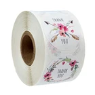 Наклейка спасибо 6 видов конструкций Цветочные этикетки для печати Рождественский Подарок Украшение Наклейка Скрапбукинг для упаковки стикер для канцелярских товаров