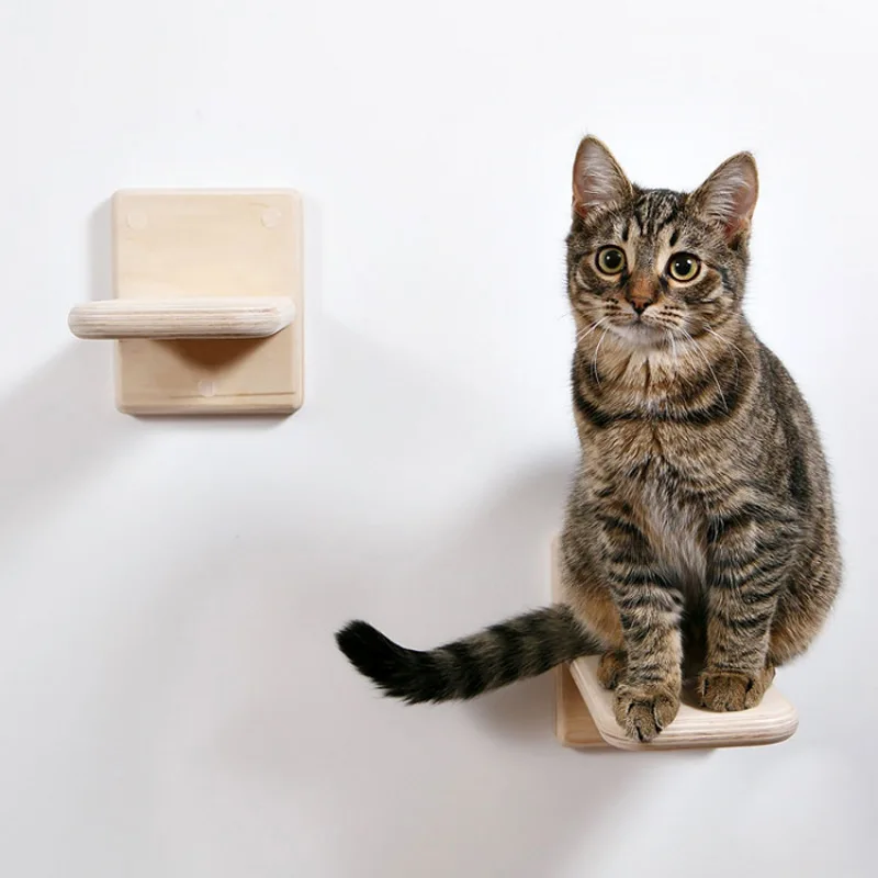 

Solid Wood Cat Wall Frame Climbing Ladder Jumping Platform Wall-mounted Stable And Customizable Combination Pet Furniture