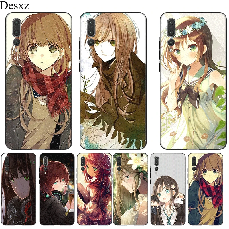 Чехол для мобильного телефона Huawei Honor Note 10 View 20 6A 7A 7C 7X 8 8X 8C 9X 9 Lite Pro Cover green eyes anime girl с