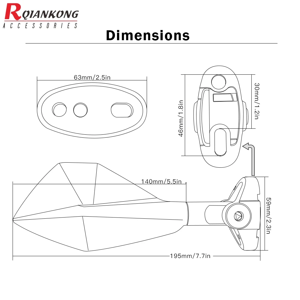 Универсальное алюминиевое зеркало заднего вида для мотоцикла боковое синее