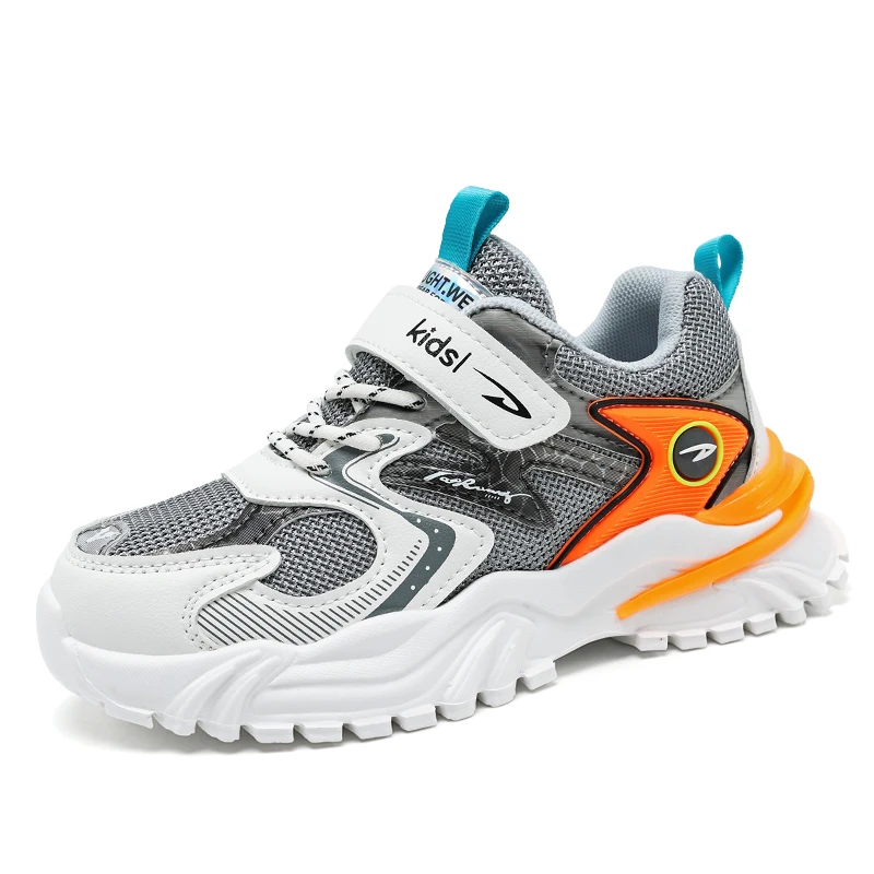 

Детская повседневная обувь для мальчиков, кроссовки, детская обувь, дышащие сетчатые кроссовки с резиновой застежкой на липучке, модная Нес...