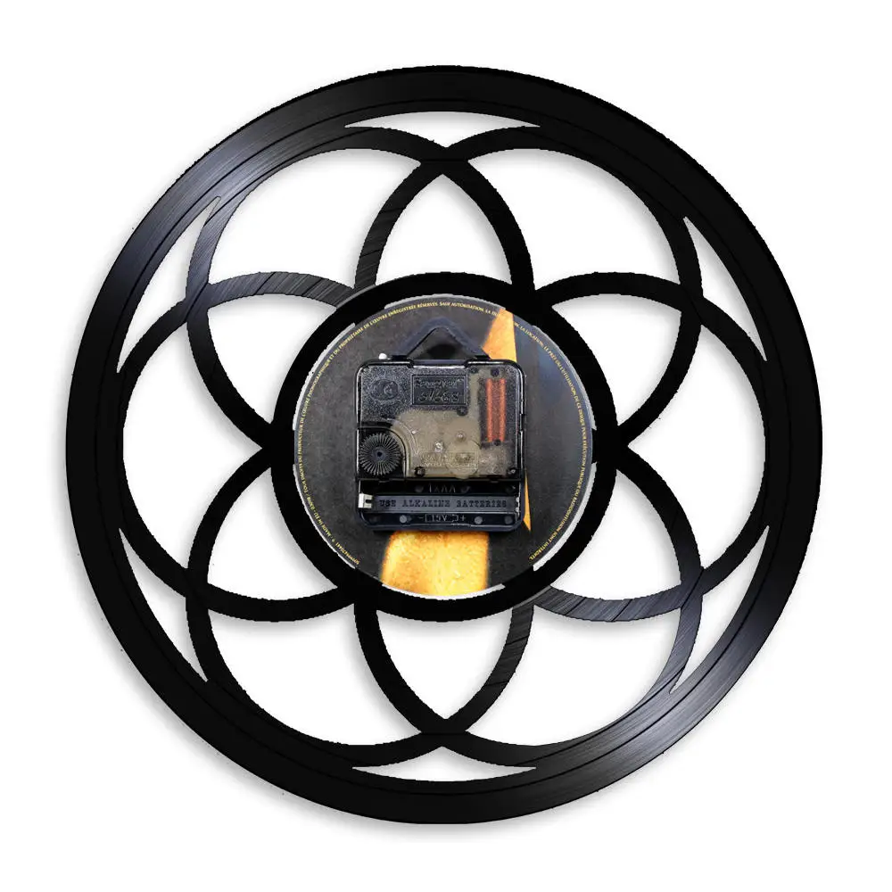 Настенные часы в стиле ретро с изображением цветка жизни Геометрическая мандала