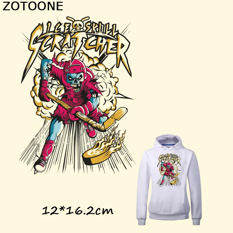 Модные термоклейкие нашивки ZOTOONE с изображением черепа для одежды наклейки флага