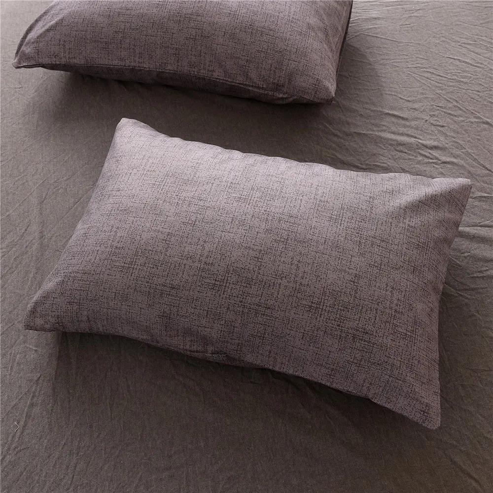 Комплект летнего серого постельного белья пододеяльник в клетку однотонное