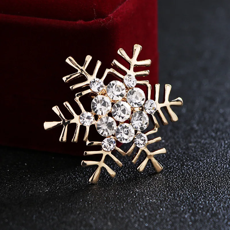 Женская брошь корейский Серебряный Color Милая Снежинка булавка со стразами для