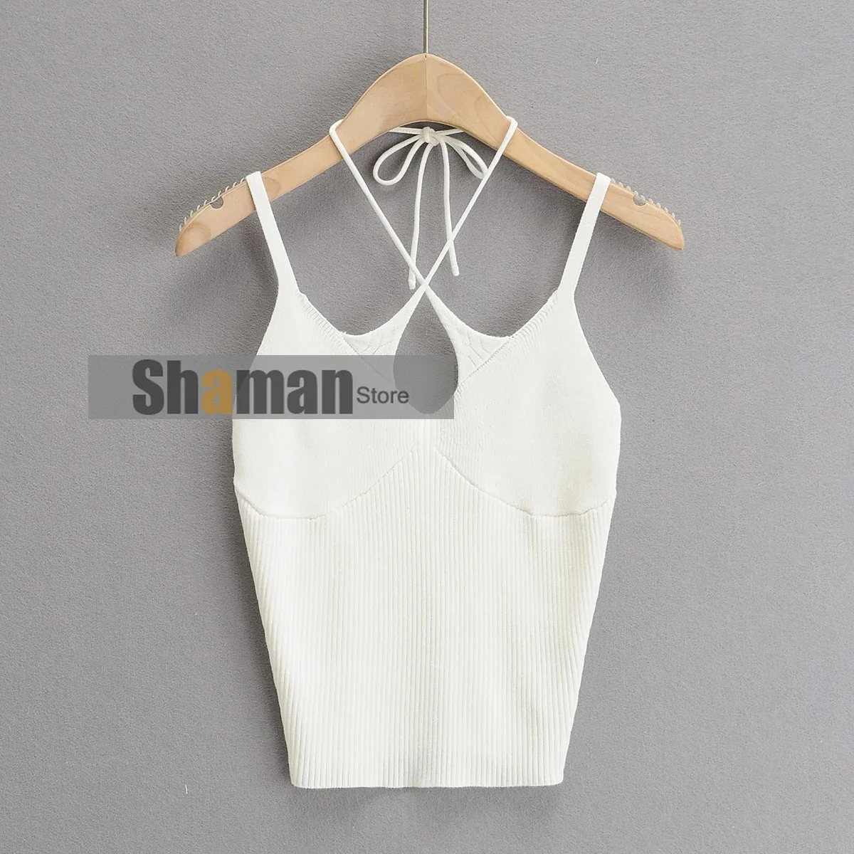 2021 Summer New Knitted Cross Two-Way Sexy Sling luxury Fashion Lace-up cropped tops for women slim fits crop white corset top