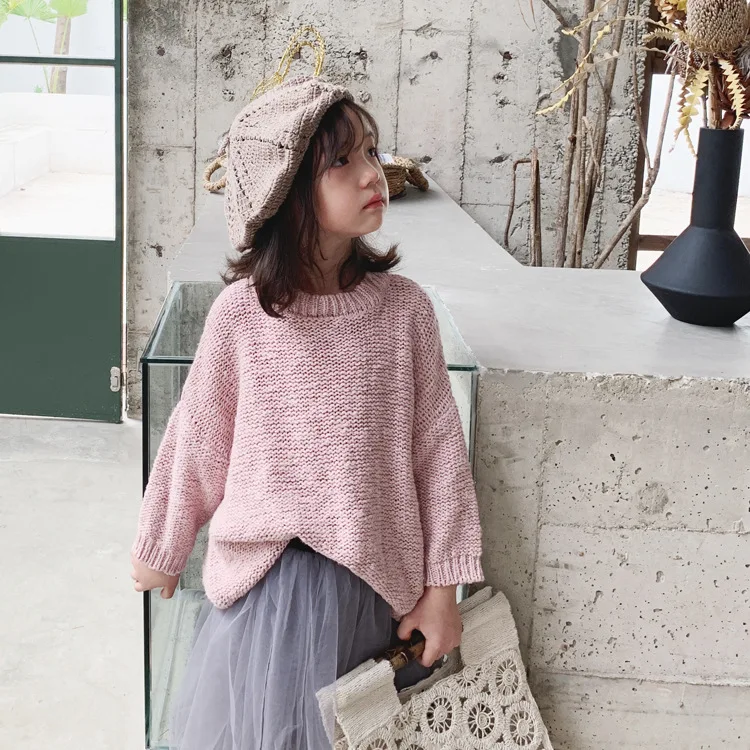 Детская одежда осень 2019 толстый вязаный Свитер оверсайз с иглами свитер от ветра