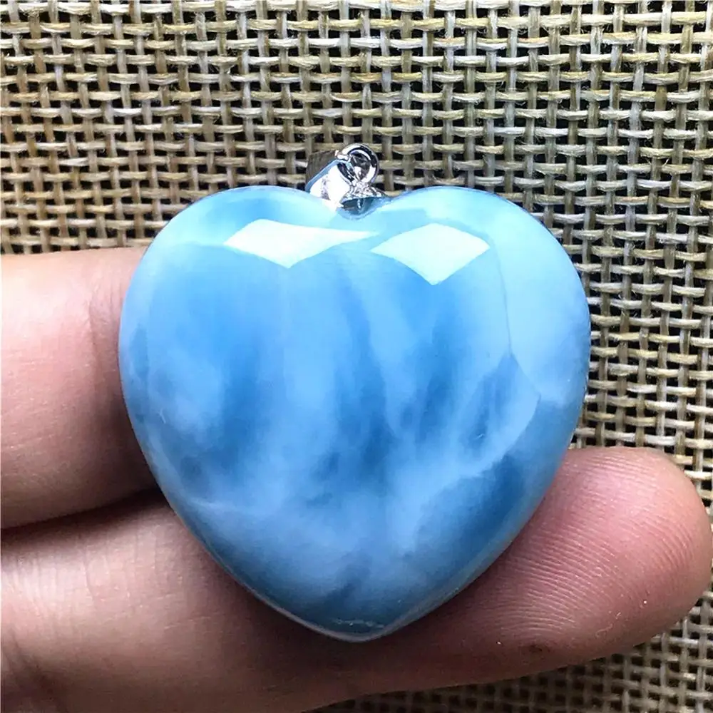 Топ из натурального голубое сердце подвеска Larimar ювелирные изделия для женщин с