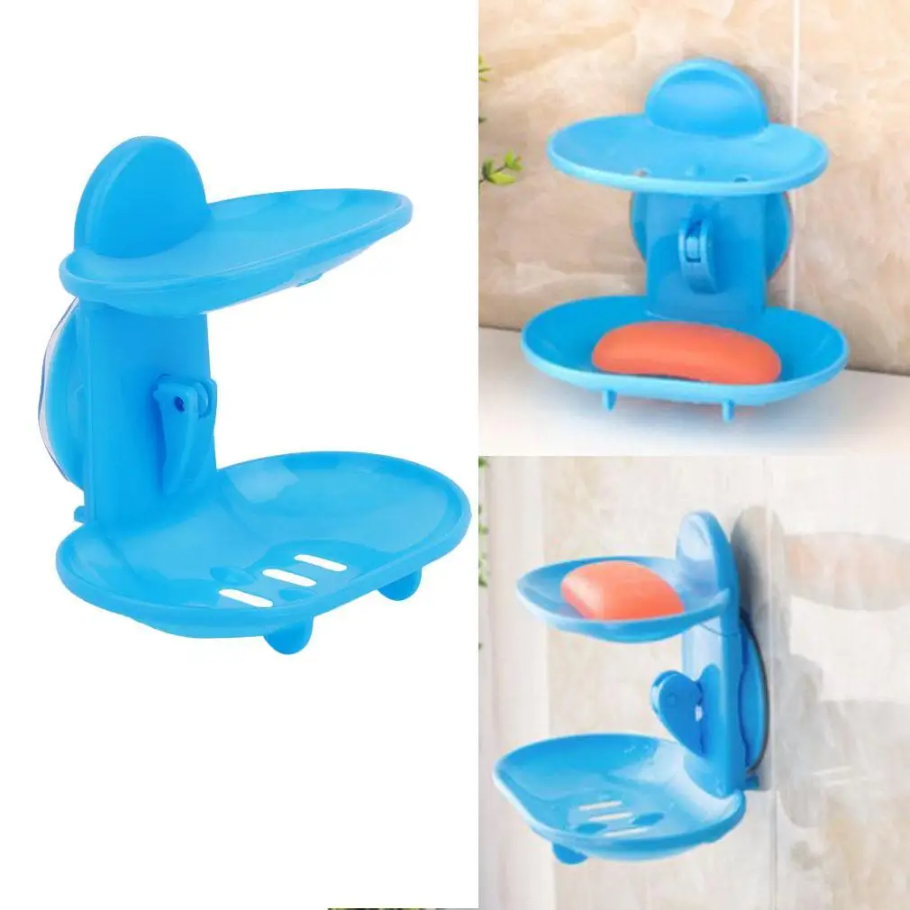 Двухслойная мыльница ванная комната мыло блюдо на присосках держатель Контейнер