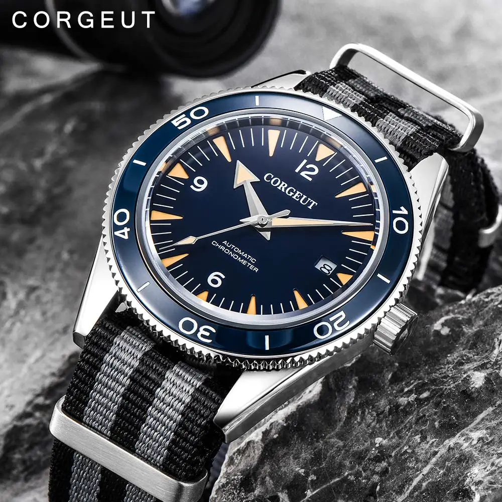 

Corgeut Luxury Brand Seepferdchen Military Mechanical Watch MIYOTA Automatic Sport Design Clock Leather Mechanical man's Wrist W