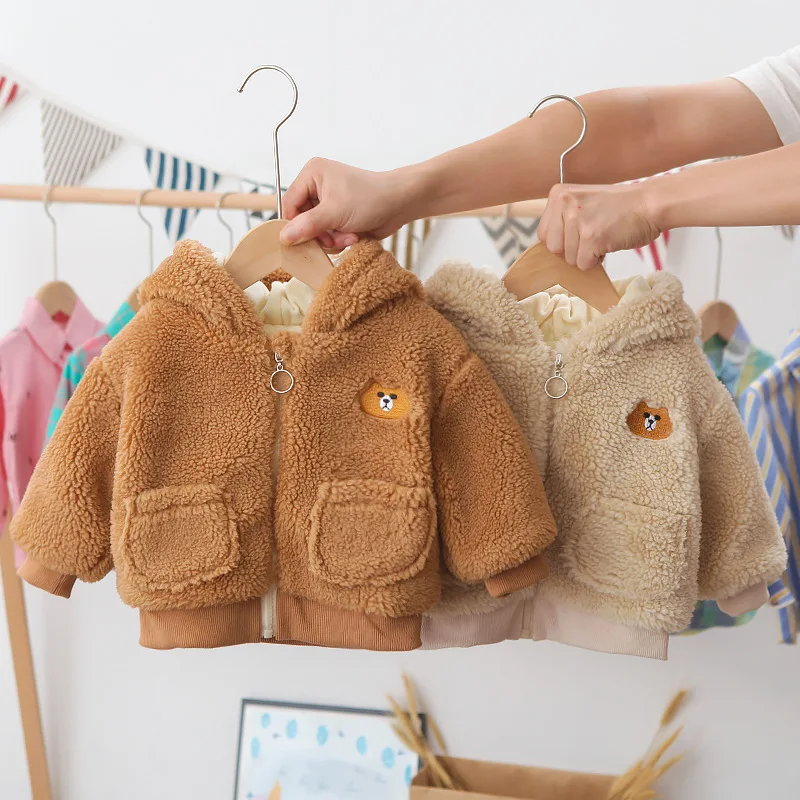 

Children Clothing Toddler Infant Baby Girls Boys Plus Fleece Thick Jackets Sweatshirt Tops Coat Surcoat Windproof Warm Winter