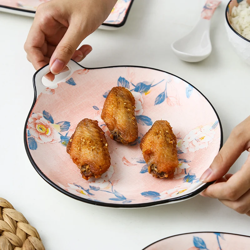 Многофункциональная керамическая посуда с граффити рисовая миска тарелка для