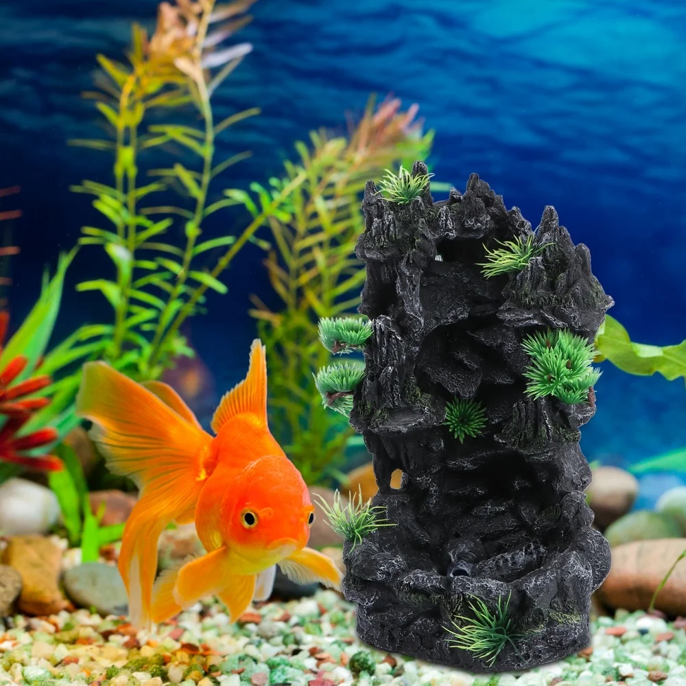 

1pc Fish Tank Landscaping Water Quicksand Waterfall Resin Rockery Landscaping Decoration Creative Aquarium Ornament