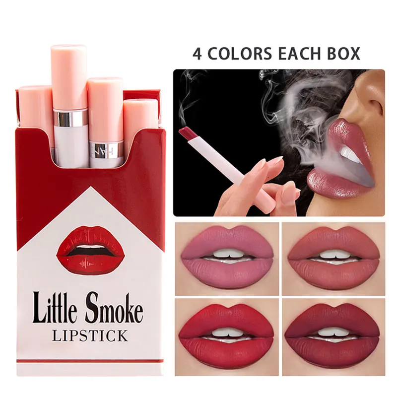 4 шт./компл. Lipsick бриллиантовый матовый бархатный Гладкий стойкий карандаш для губ