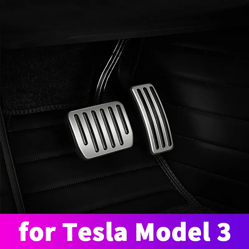 

Aluminum alloy Car Styling Accelerator Gas Pedal Brake Pedal Cover Non Slip Padfor Tesla Model 3 2017 2018 2019 2020