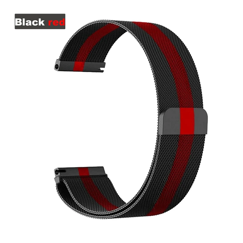 BLACK RED Браслет для часов из нержавеющей стали для huawei Watch GT Honor Magic Watch 2pro металлический ремешок для huawei gt 2 46 мм ремешок для часов 22 мм - Цвет: BLACK RED