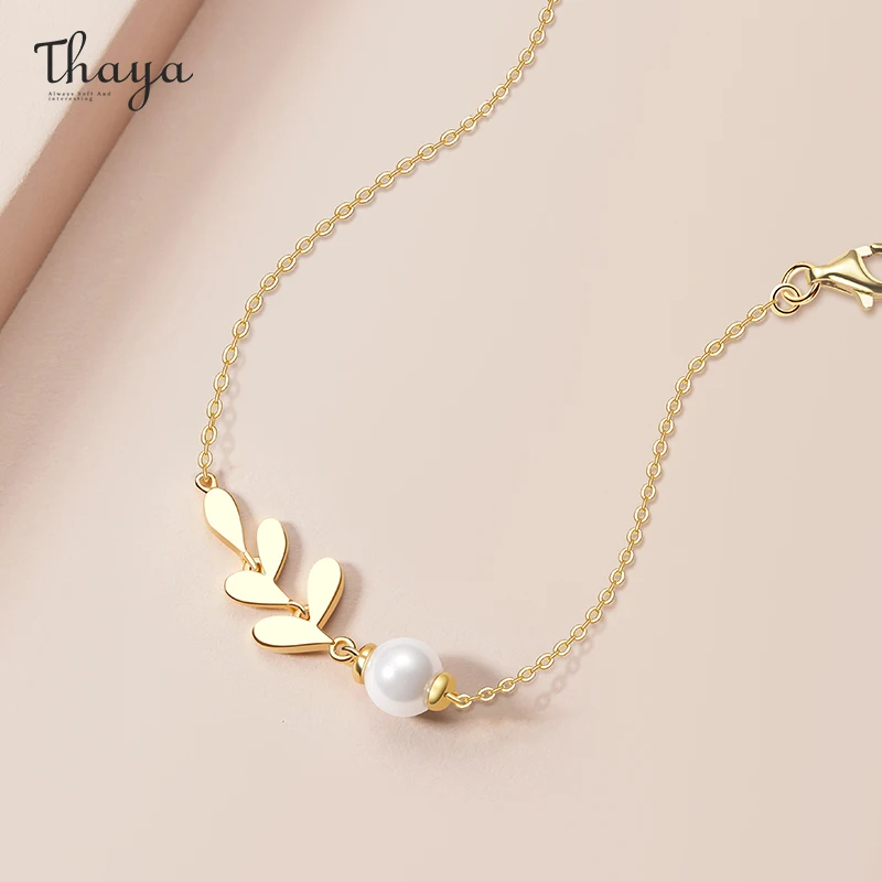 Thaya подлинный браслет из серебра 925 пробы с пресноводным жемчугом 14 к