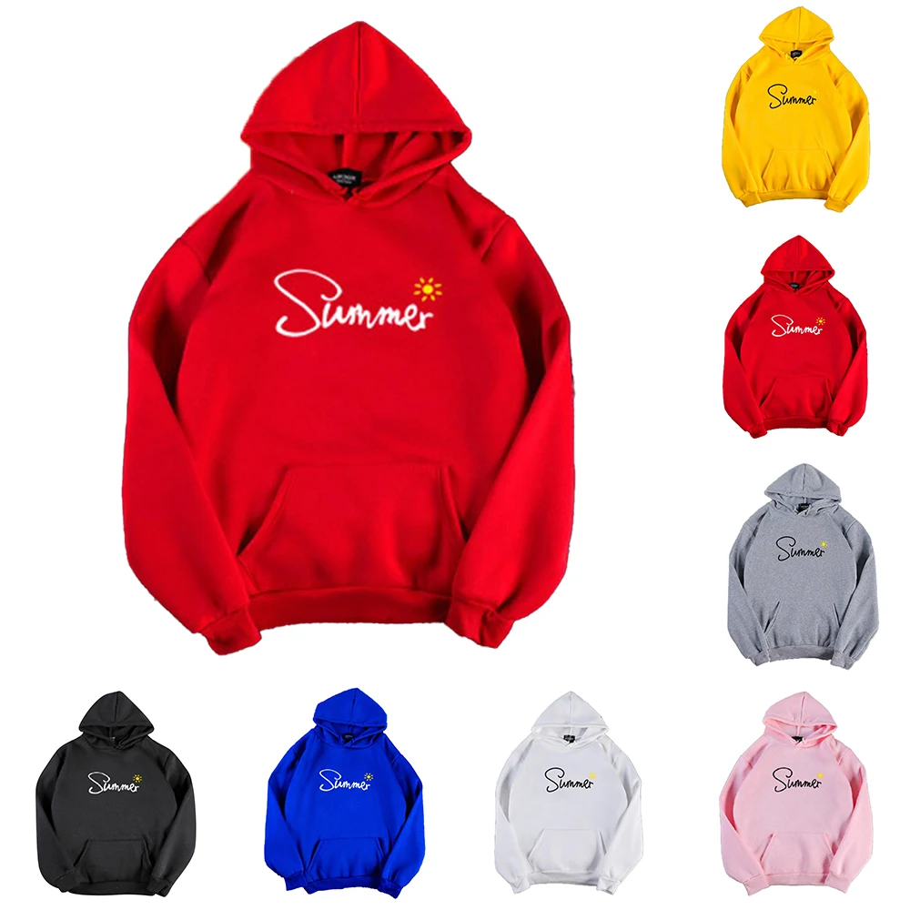 

Drawstring Autumn Letter Printed Hoodies Long Sleeve Hooded Pullovers Casual Pullover Pockets Loose Baggy Blouse Women Clothing