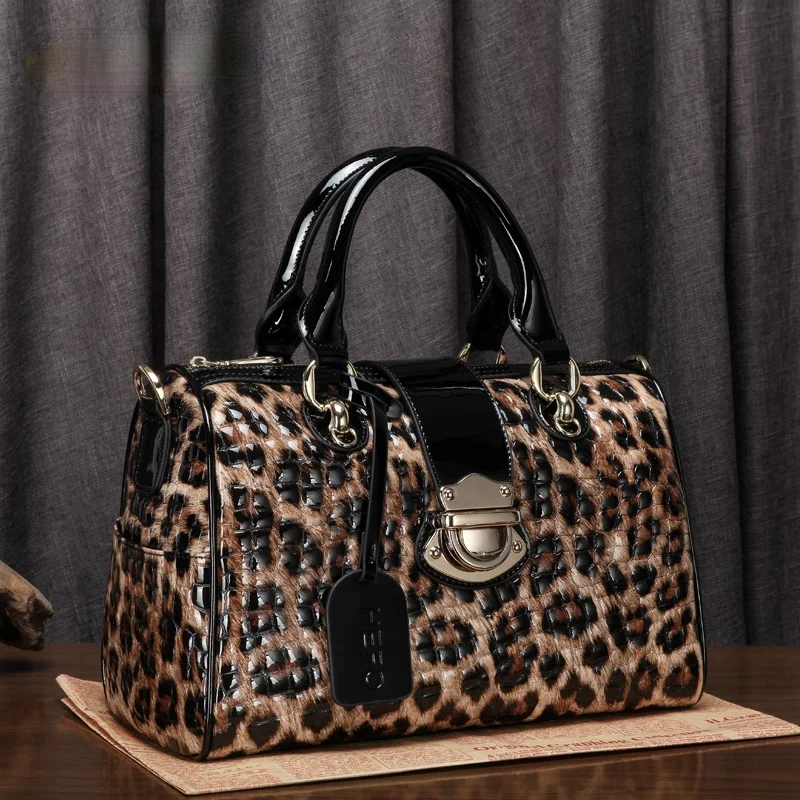 

Luxury Brand Handbags 100% Real Cowhide Fashion Leopard Print Large Capacity Single-shoulder Diagonal Bag Purses Sac Luxe Femme
